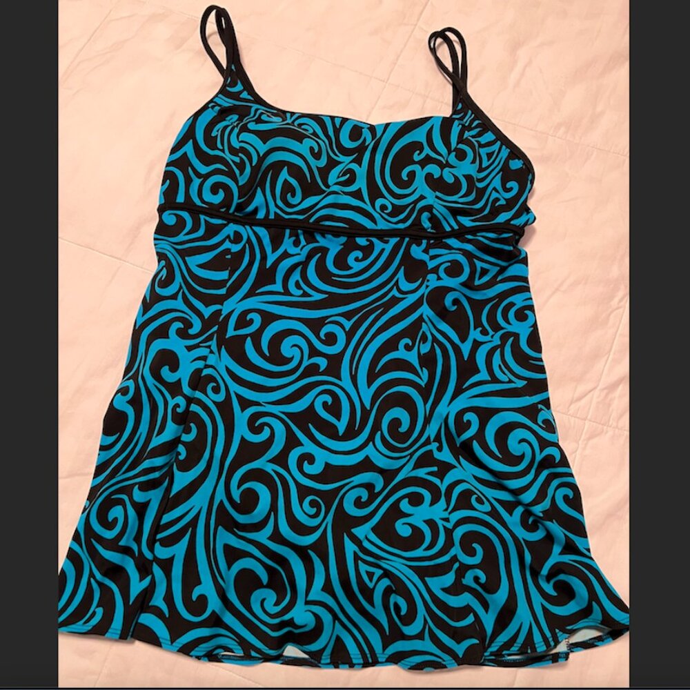 ☀️ Croft & Barrow 1 Pc Swim Skirt Dress Swimsuit Size 14